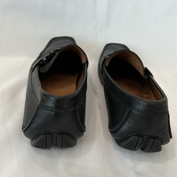 SALVATORE FERRAGAMO Sardegna Nero Pebble Calf Black Driving Loafers - Picture 3 of 6